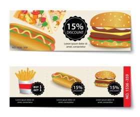 Fast food discount coupon vector