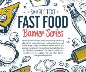 Fast food vertical banners vintage vector 01