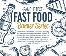 Fast food vertical banners vintage vector 03