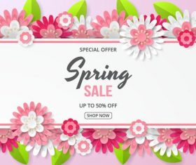 Flower border with sale special offer design vector
