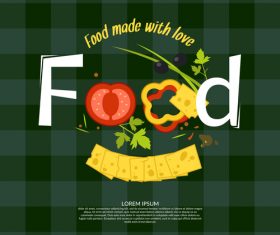 Food made with love design vector 01