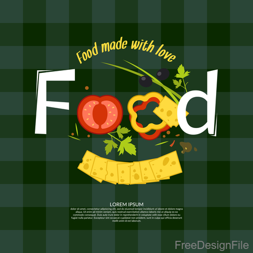 Food made with love design vector 01