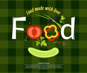 Food made with love design vector 02