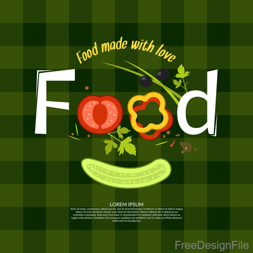 Food made with love design vector 02