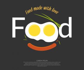 Food made with love design vector 03