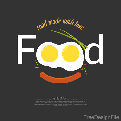 Food made with love design vector 03