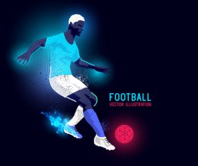 Foodball neon glowing background vector