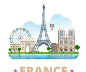 France travel elements design vector