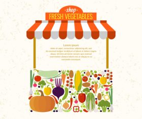 Fresh vegetable shop design vector