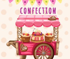 Fruit cake with carriage vector