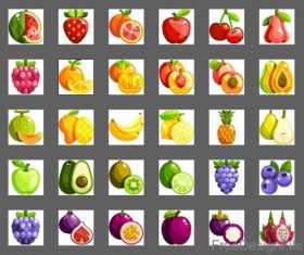 Fruits flat icons