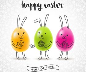 Funny easter egg design vectors 01