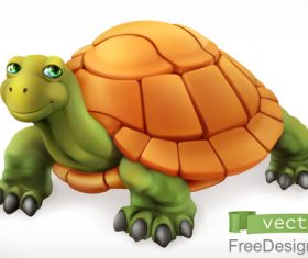 Funny turtle 3d cartoon vector