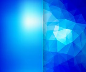 Geometric polygon with shiny blue background vector