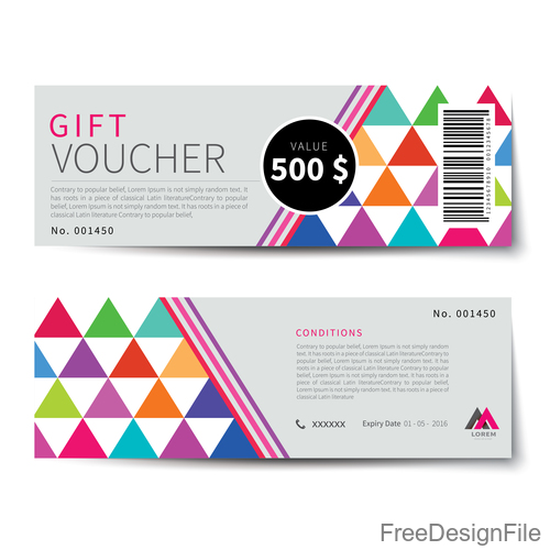 Geometry polygon with gift voucher vector 04