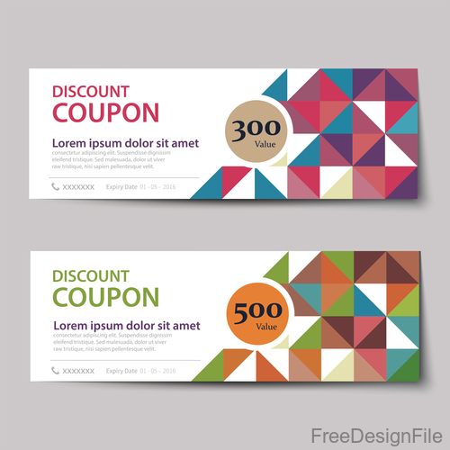 Geometry polygon with gift voucher vector 05