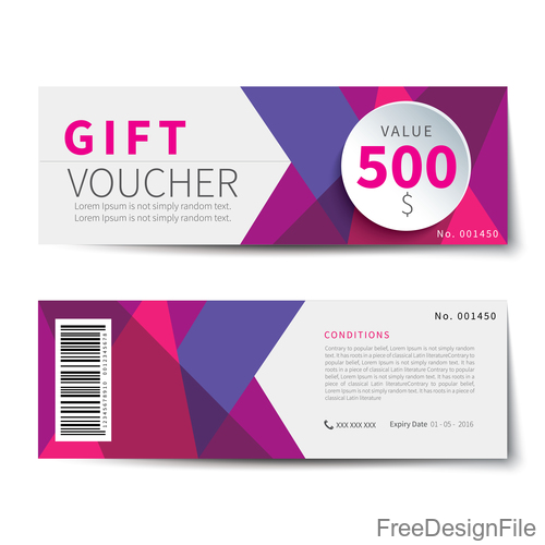 Geometry polygon with gift voucher vector 06