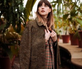 Girl in the botanical garden Stock Photo