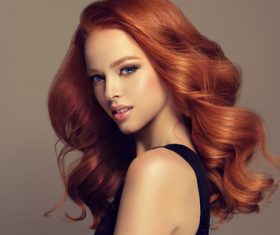 Girls with beautiful hair and makeup Stock Photo 05