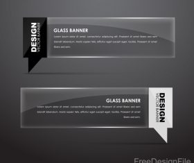 Glass banners transparent vector material