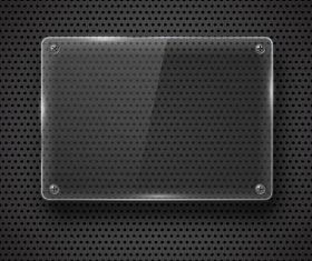 Glass plates with metal background vector