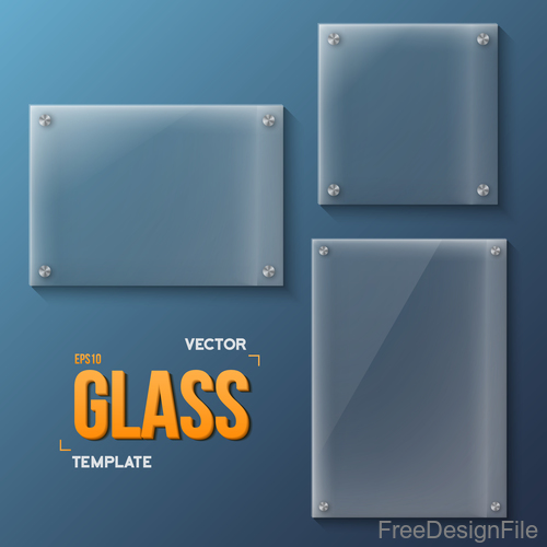 Glass template on the wall vector 02