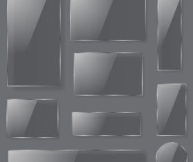 Glass transparent plates design vector 01
