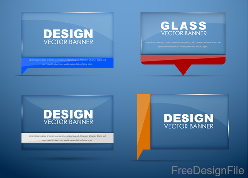 Glass vector web banners