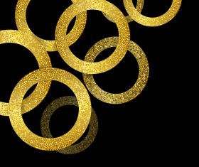 Gloden decorative circles with black background vector