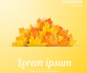 Golden autumn background with maple leaves vectors 03