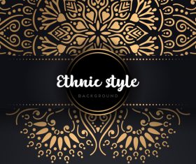 Golden ethnic sytle background vectors 01