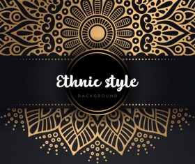 Golden ethnic sytle background vectors 02