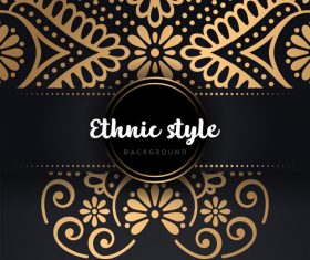 Golden ethnic sytle background vectors 03