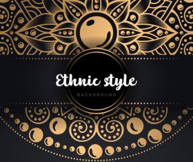 Golden ethnic sytle background vectors 04