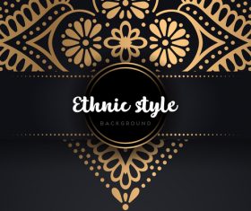 Golden ethnic sytle background vectors 05