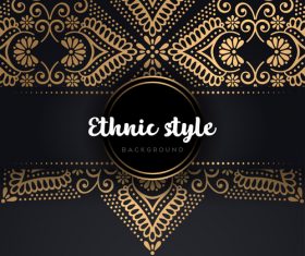 Golden ethnic sytle background vectors 06