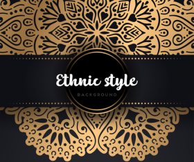Golden ethnic sytle background vectors 07