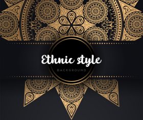Golden ethnic sytle background vectors 08