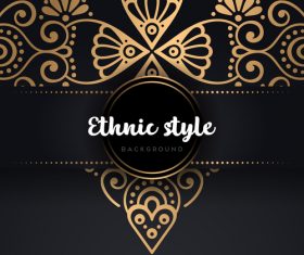 Golden ethnic sytle background vectors 09