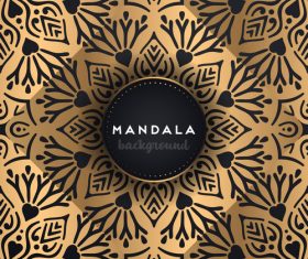 Golden mandala pattern decor background vector 03