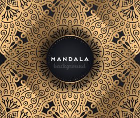 Golden mandala pattern decor background vector 08