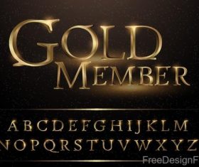 Golden memeber alphabet vector