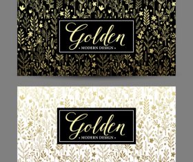 Golden oranments card tamplate vector