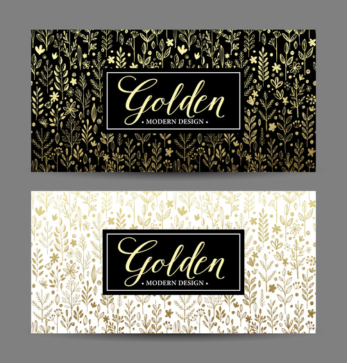 Golden oranments card tamplate vector