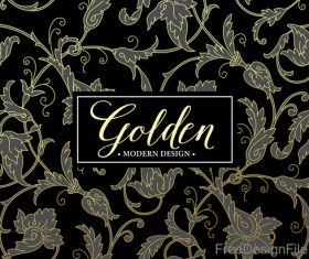 Golden oranments pattern elements vectors 01