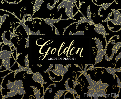 Golden oranments pattern elements vectors 01