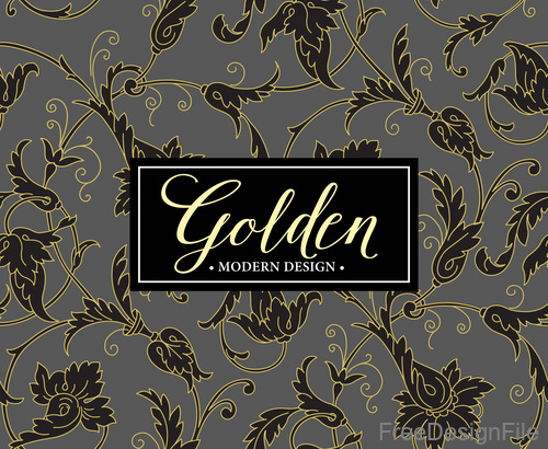 Golden oranments pattern elements vectors 02