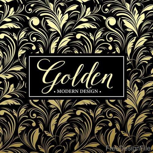 Golden oranments pattern elements vectors 05
