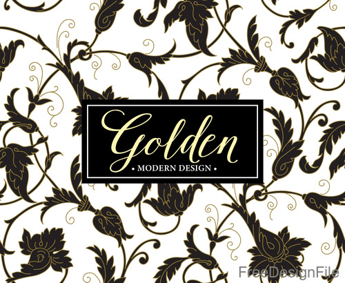 Golden oranments pattern elements vectors 06