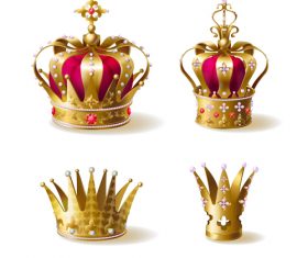 Golden royal crown decor vector